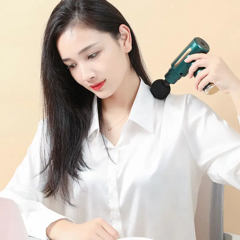 2024 New Design Professional Mini 4 Head Massage Fascia Gun Powerful Massager Deep Tissue Fascial Gun Motor Rechargeable