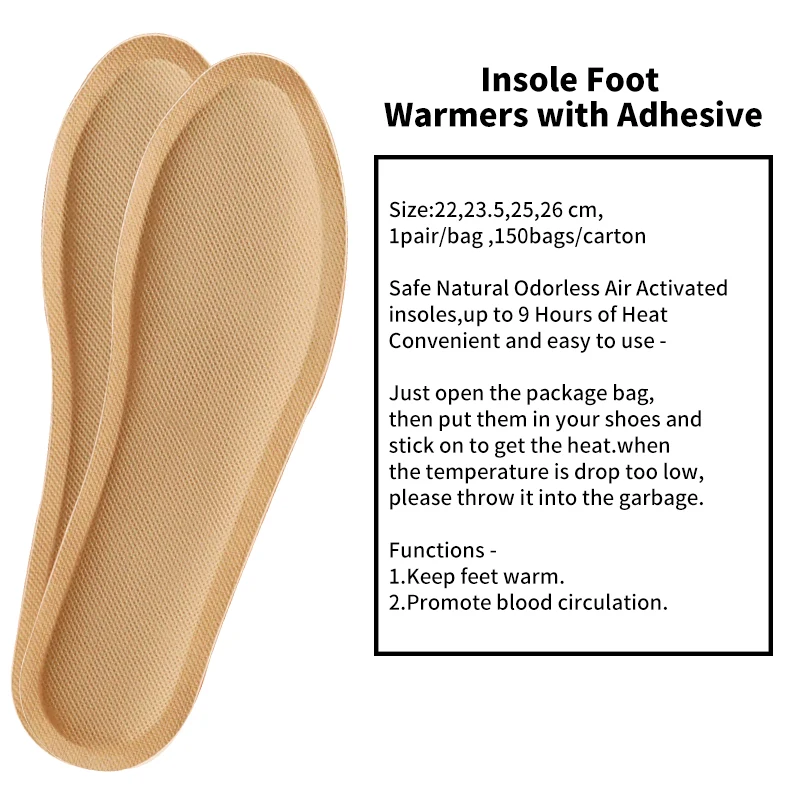 odorless toe warmer keep foot warm heat pack air activated hothand insole foot warmers