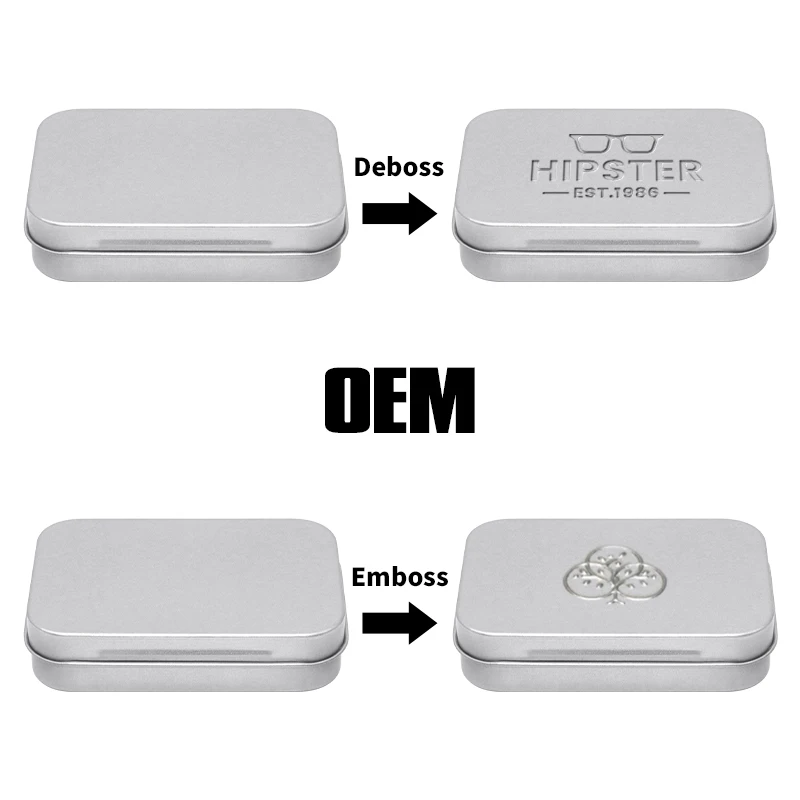 custom hinge tin box Packaging Breath Mint Small Metal Case Rectangular Tin Box with hinge