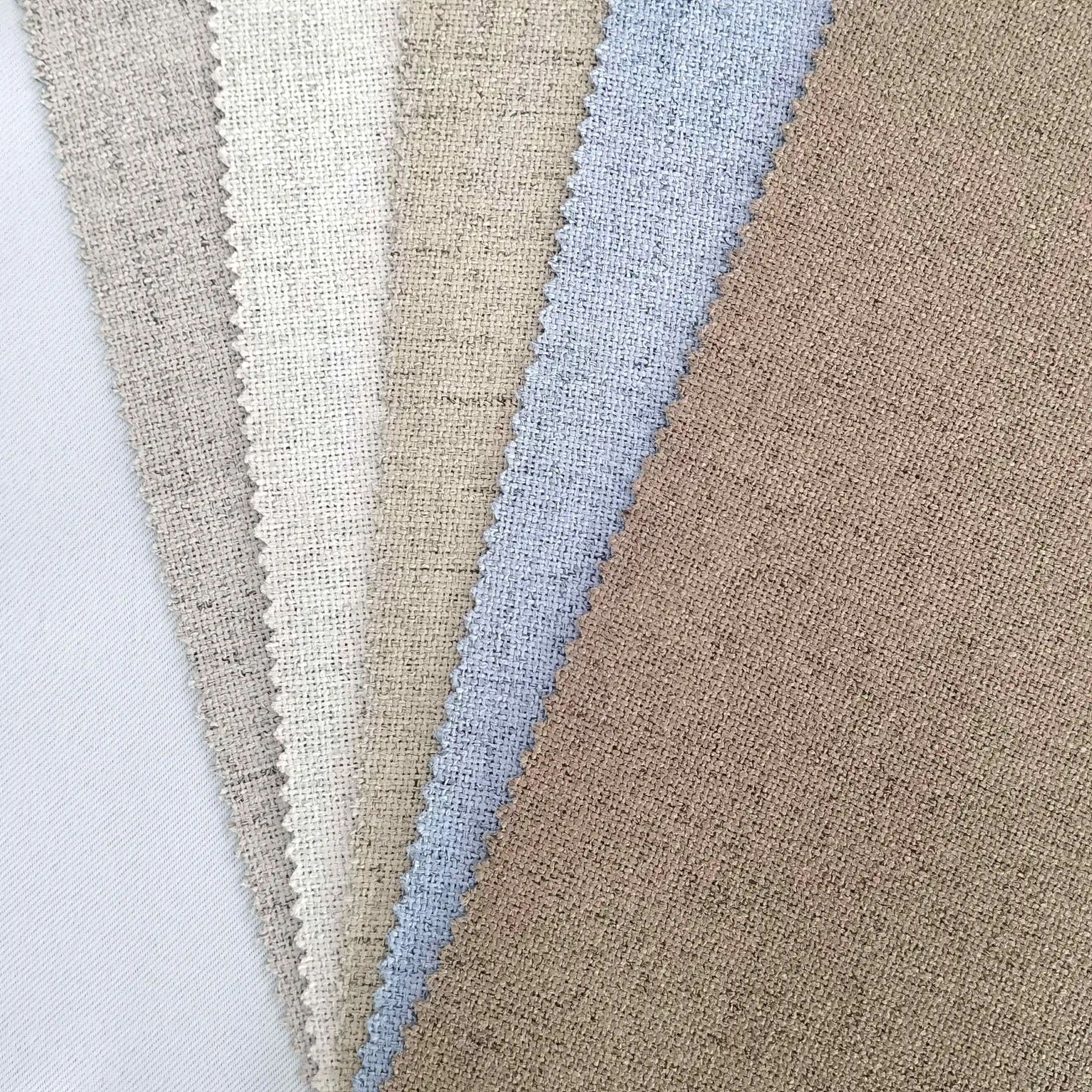 CC-9024 Hot Selling Linen Look Coating Blackout Curtain Fabric 100% Polyester Home Textile Fabric For Window Curtain