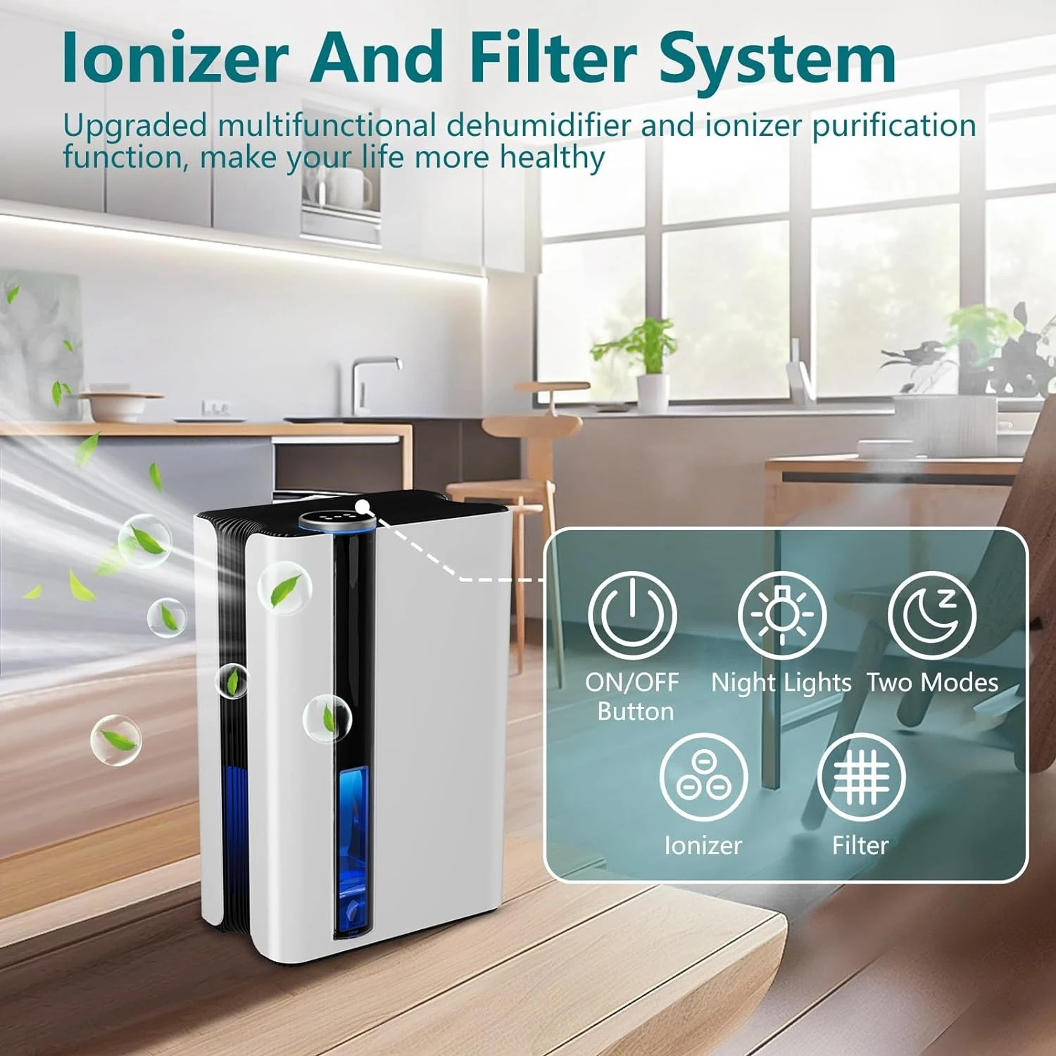 Home Air Dehumidifier Small Dehumidifier for Bedroom Bathroom RV Closet with Auto Shut Off, Colors LED Light,Sleep Model