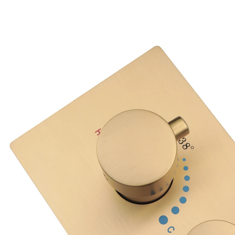 Bathroom Shower Faucet Control Valve Four Functions Thermostatic Water Switch Brass Main Body With Embedded Box
