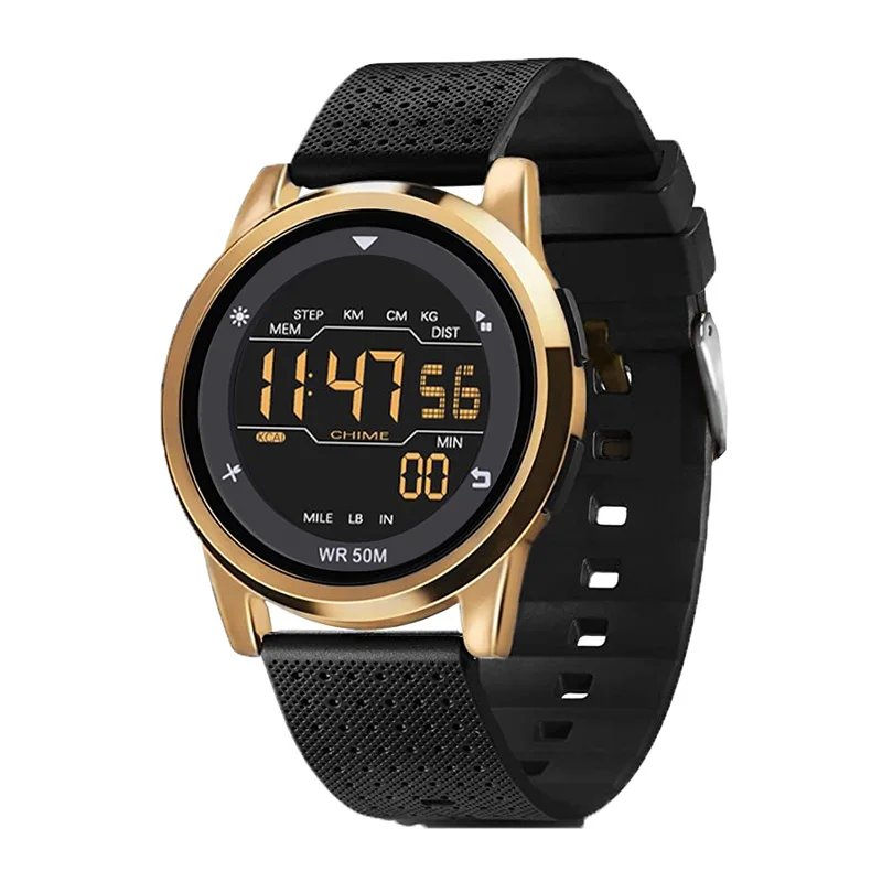 Wholesale Fashion Waterproof Custom Logo Ultra Thin Digital Watch With Step Calorie Distance Count