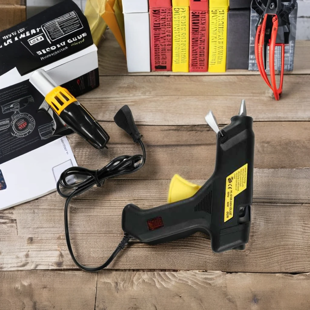 60W Electric Hot Melt Glue Gun with Glue Sticks Single Temperature Plastic Cordless for Packaging DIY Arts & Crafts Repairing