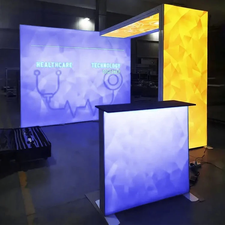 Custom Indoor light box trade show Advertising Aluminum Frameless Poster booth Tension Fabric Led Exhibition Light Boxes