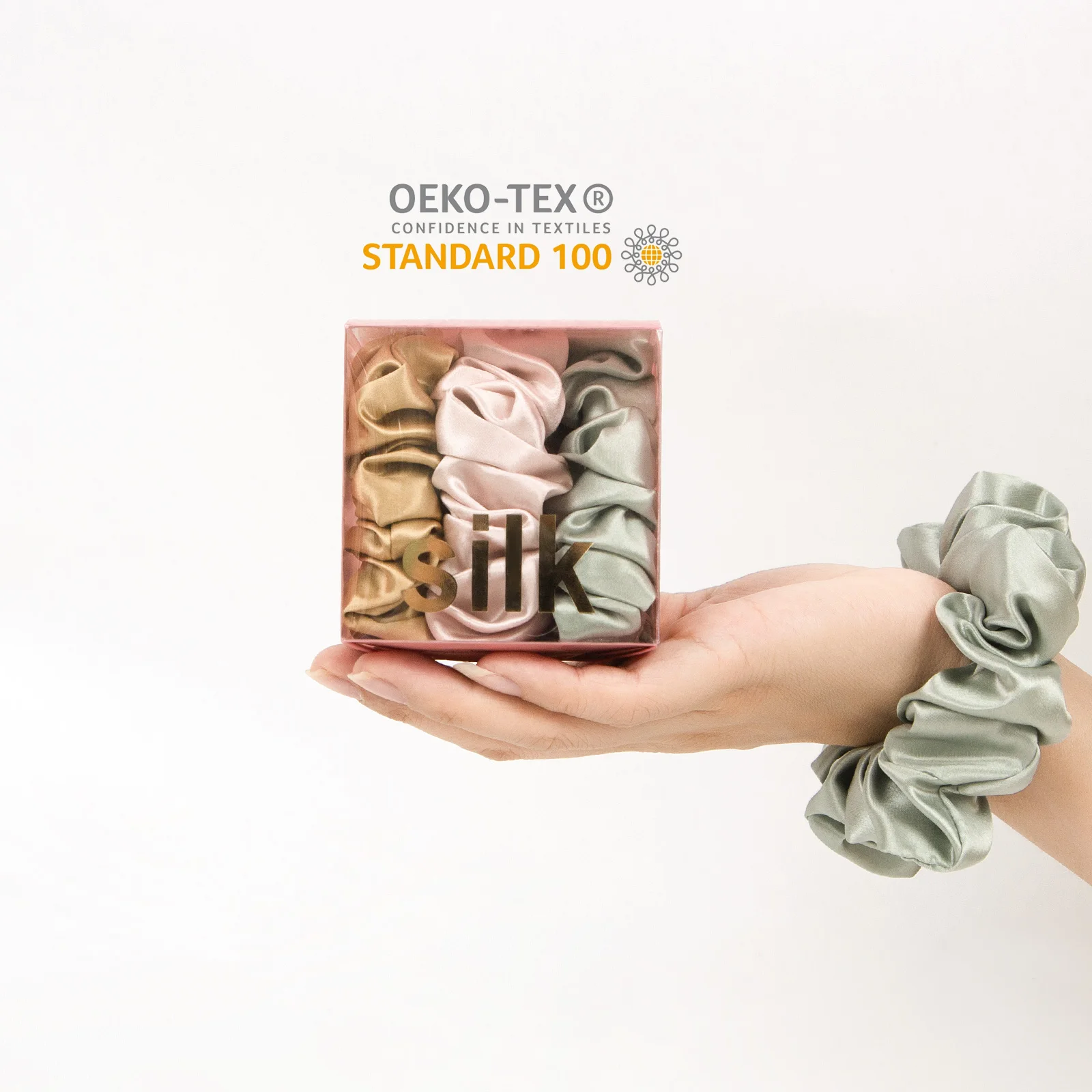 Designer 2022 Popular Color 100% Pure Silk For Hair Care Kids Girl 22MM Silk Hair Scrunchies
