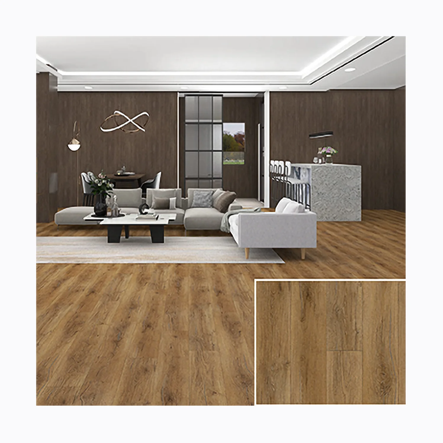 Waterproof Wood Grain 4mm-8mm PVC Click Lock PVC SPC Vinyl Flooring Plank 0.7mm Wear Layer