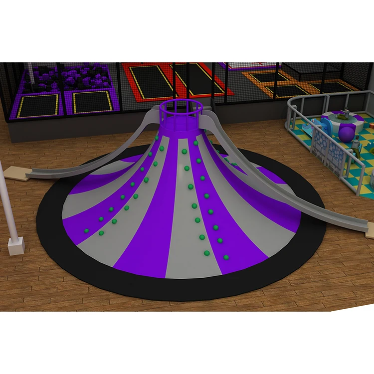 Customized fun children play slide, durable heavy duty plastic volcano slide