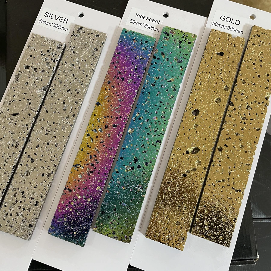Best selling Electroplated metal brick net red milk tea shop tooling handmade brick art hall background wall stone tile