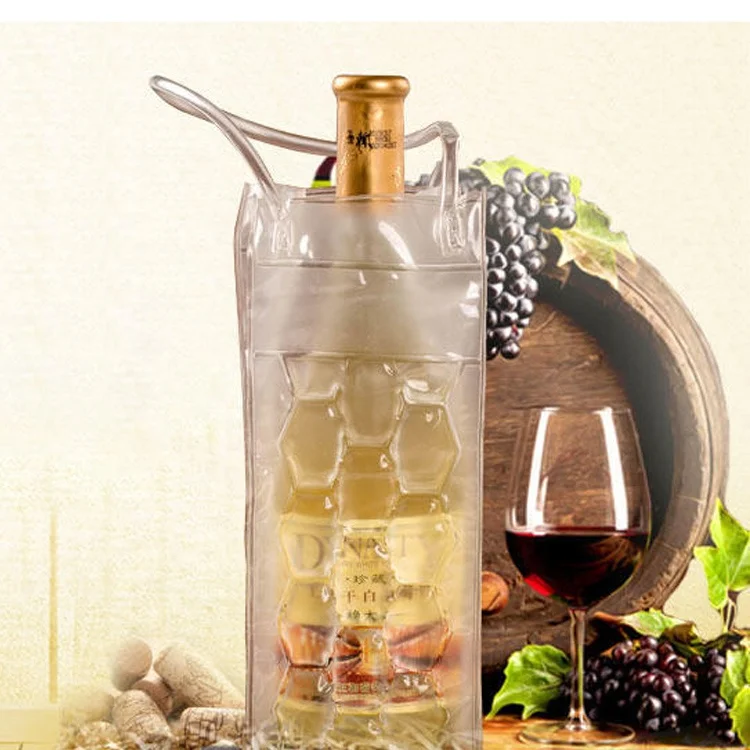 Ice Wine Bag Chiller Cooler Refrigerator Fridge Bottle Chiller for Red White Champagne Sparkling Gel Cooling Holder Freestanding