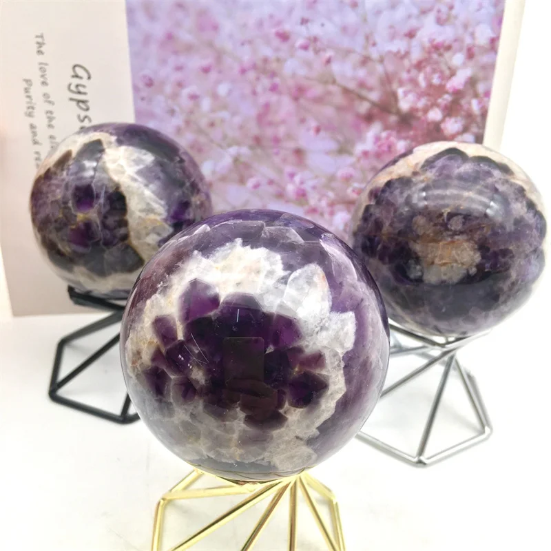 Natural Healing Stones High Quality Dream Amethyst Sphere Purple Polished Dreamy ball Crystal Crafts For Decoration