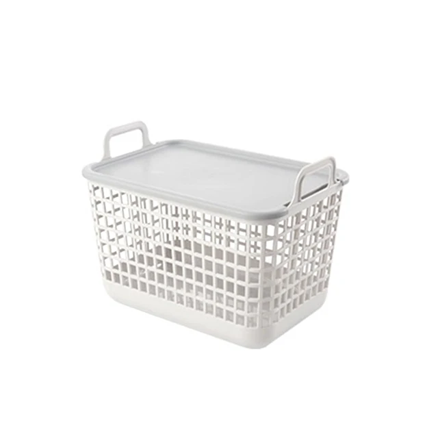 plastic laundry bathroom hanging baskets clothes storage box with lid handle