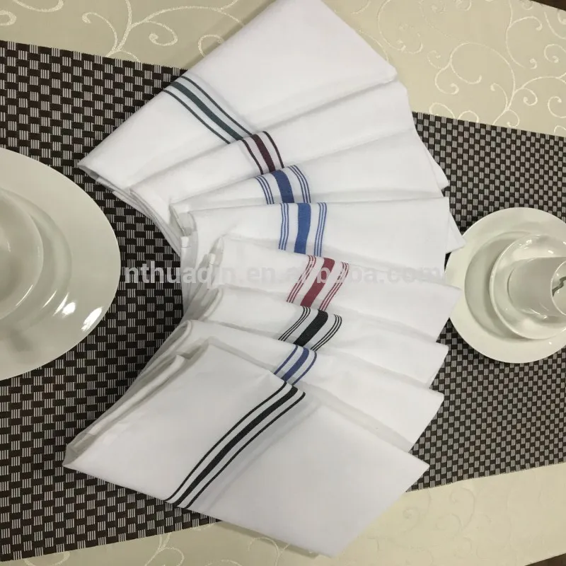 Baby Blue Reversed bistro striped napkin Blue Chambray Stripe Bistro Napkin