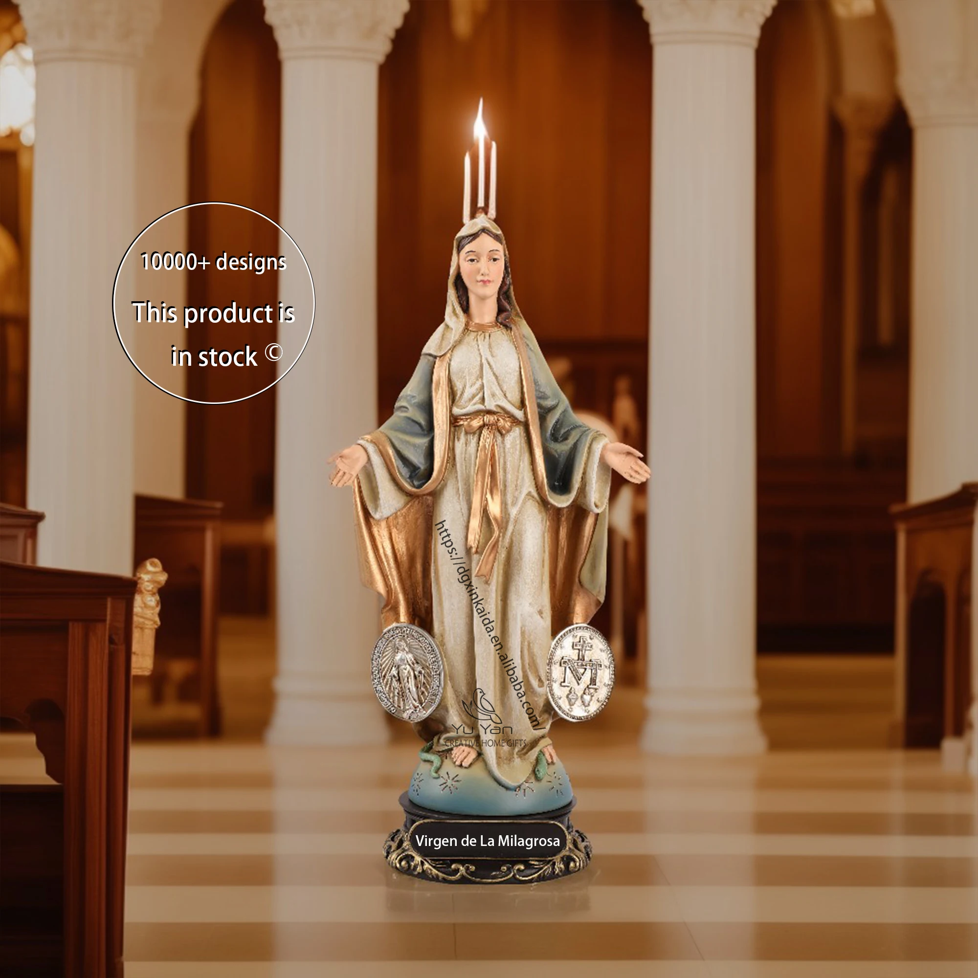 Factory wholesale catholic religious statues resin christian christmas low moq statue of st mary inside