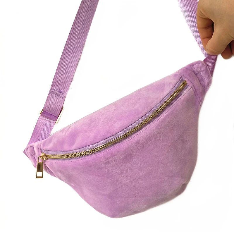 Customized Crossbody Bags Women Running Belt Waist Bag Sport Spandex super soft Fanny Pack Waist Bum Bag with Adjustable Strap