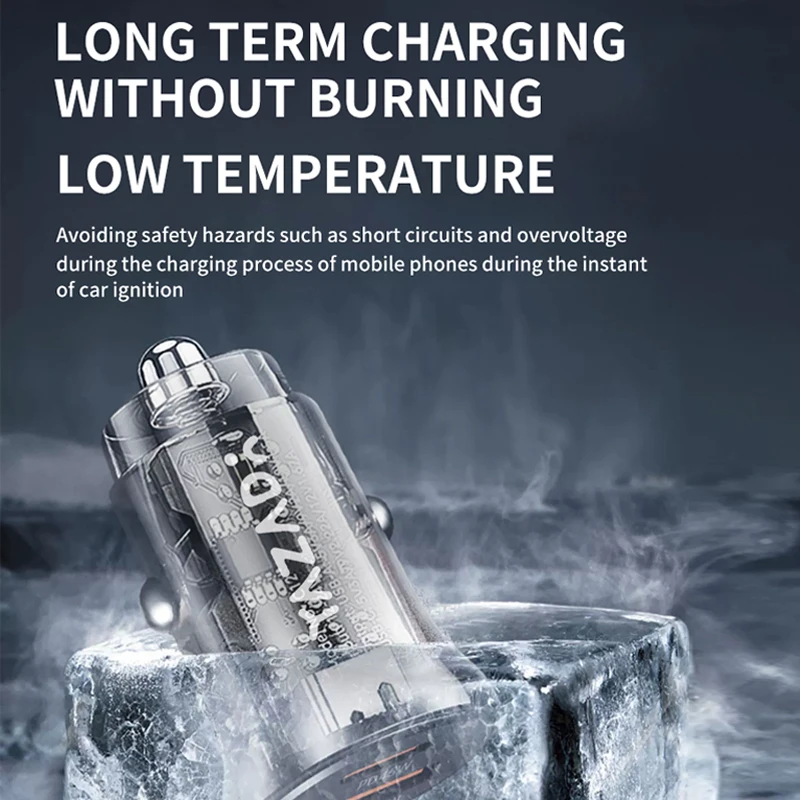 Car mobile charger with usb 3.0 cable LED promotional USB Type-C 12-24V car charger Mobile Phone Light super Power Charging