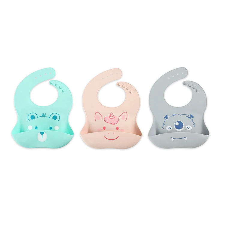 
China Manufacturer High Quality Factory Price Multi-color Customized Waterproof Silicone Baby Bib 