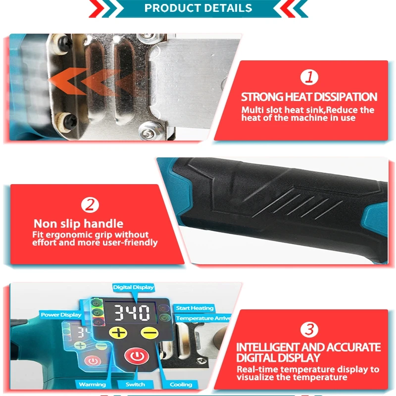 ATO 21V Water Pipe Cordless Hot Melt Machine Scald Resistant Electric Digital Display Household PPR Pipe Welding Machine