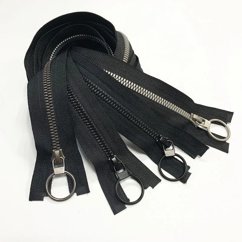 Circle zipper head Cremallera plastic vislon zipper 5 Corn Teeth open end resin zippers