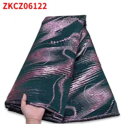 French Gold Organza Stripe Brocade Lace Fabric 2022 African Nigerian Jacquard Tulle Organic Fabrics