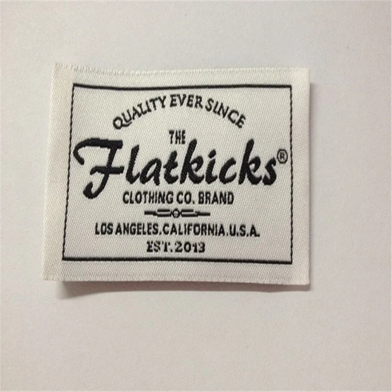 China Manufactory Black White Clothes Packaging Woven Label Tags