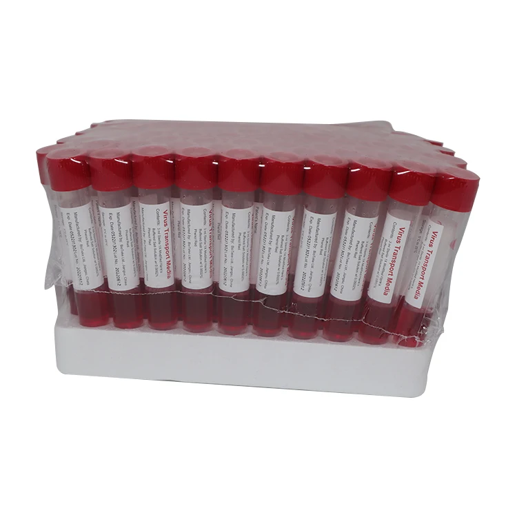 Hot Sale Disposable Virus Sample Tube 5 ml Vtm Sampling Kit With Nasal Throat Swab Vtm Test Kit