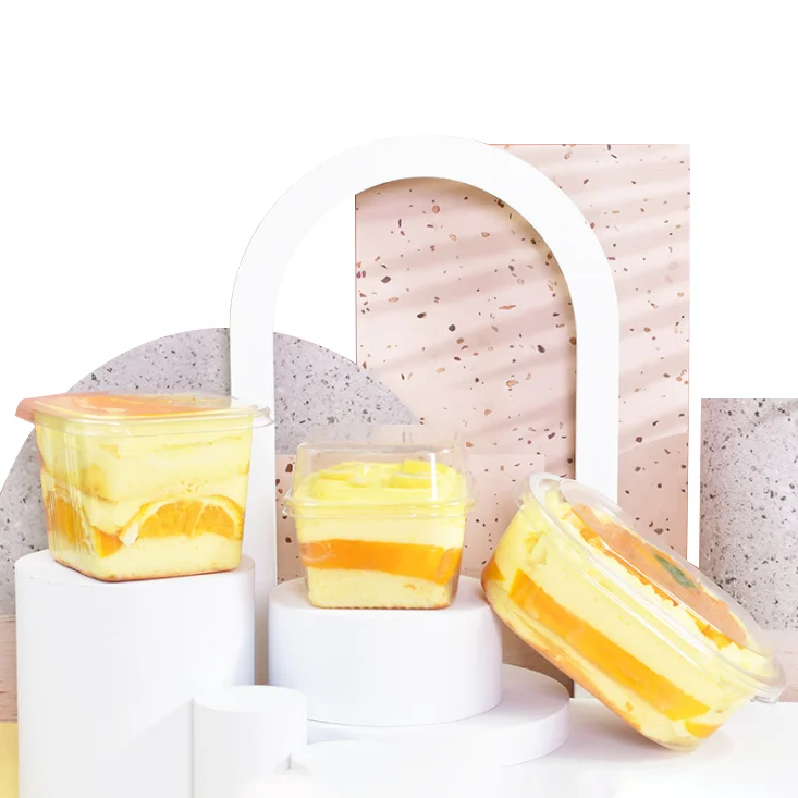 Таможня ясная вынимает десерт чашки торт упаковка рпэт/ПЭТ блистерная коробка Индивидуальные одноразовые пластиковые контейнеры для торта