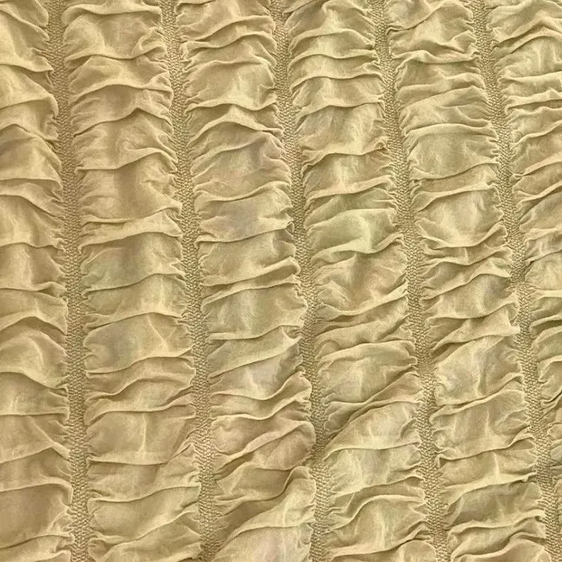 Cheap price wholesale breathable polyester bubble Crepe 140cm crinkled fabric gauze knit fabrics for shirts