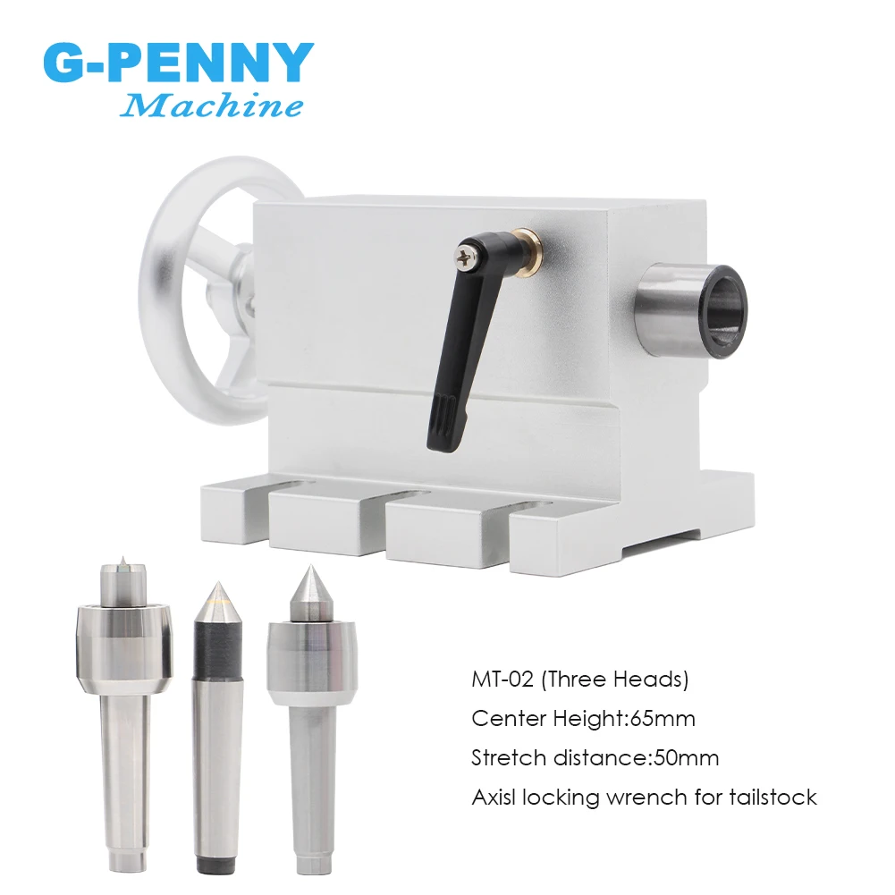  New Design Movable and Changeable Tailstock With Three Heads work with Rotary / A 4th Axis for CNC Engraving