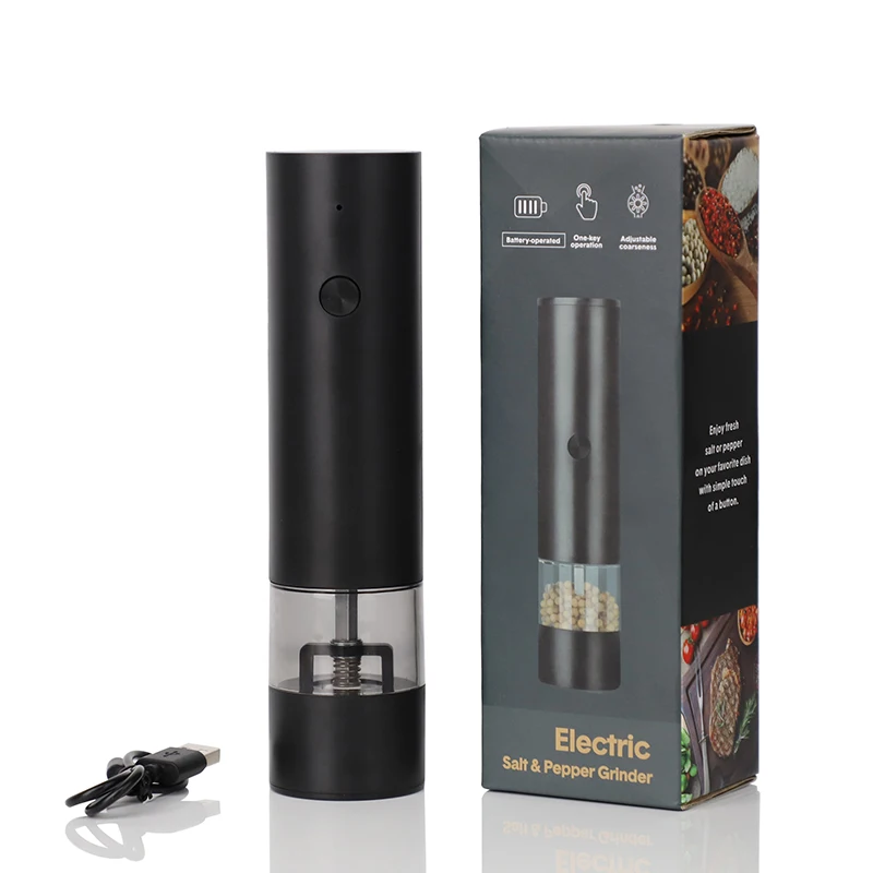 New Electronic Gadgets Rechargeable Automatic Salt and Pepper Grinder Mill Kitchen Accessories Set for Men