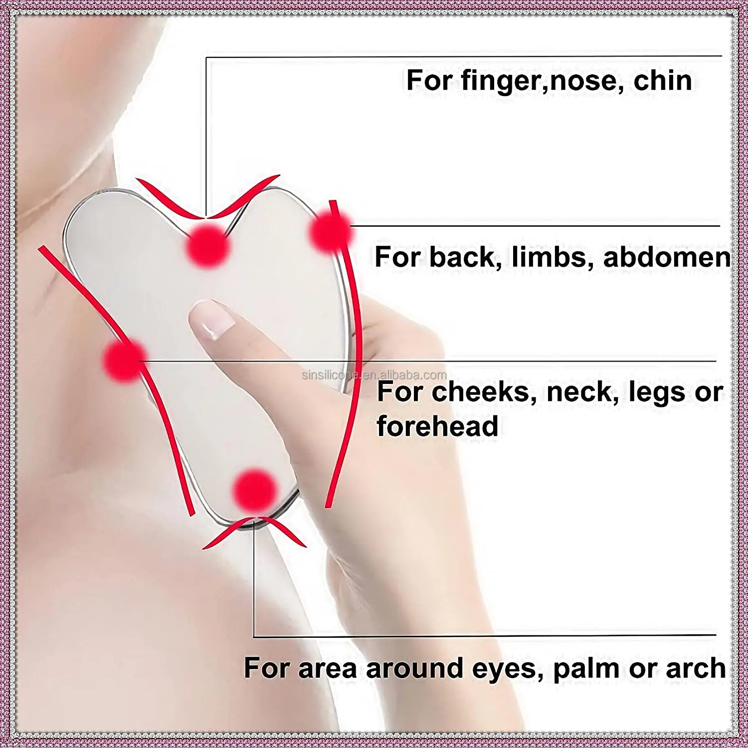 H-Brotaco Stainless Steel Gua Sha Scraping Massage Tool Set IASTM Tools Great Soft Tissue Mobilization Tool