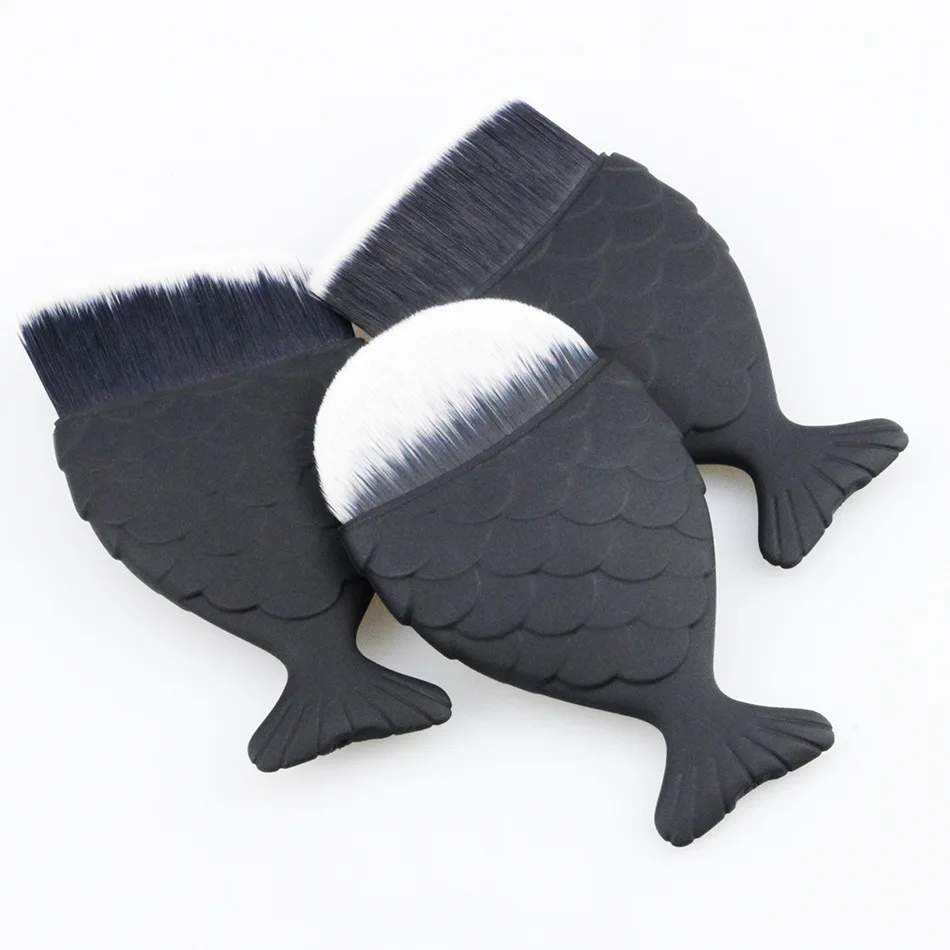 Fish tail colorful scales private label custom bling makeup brushes