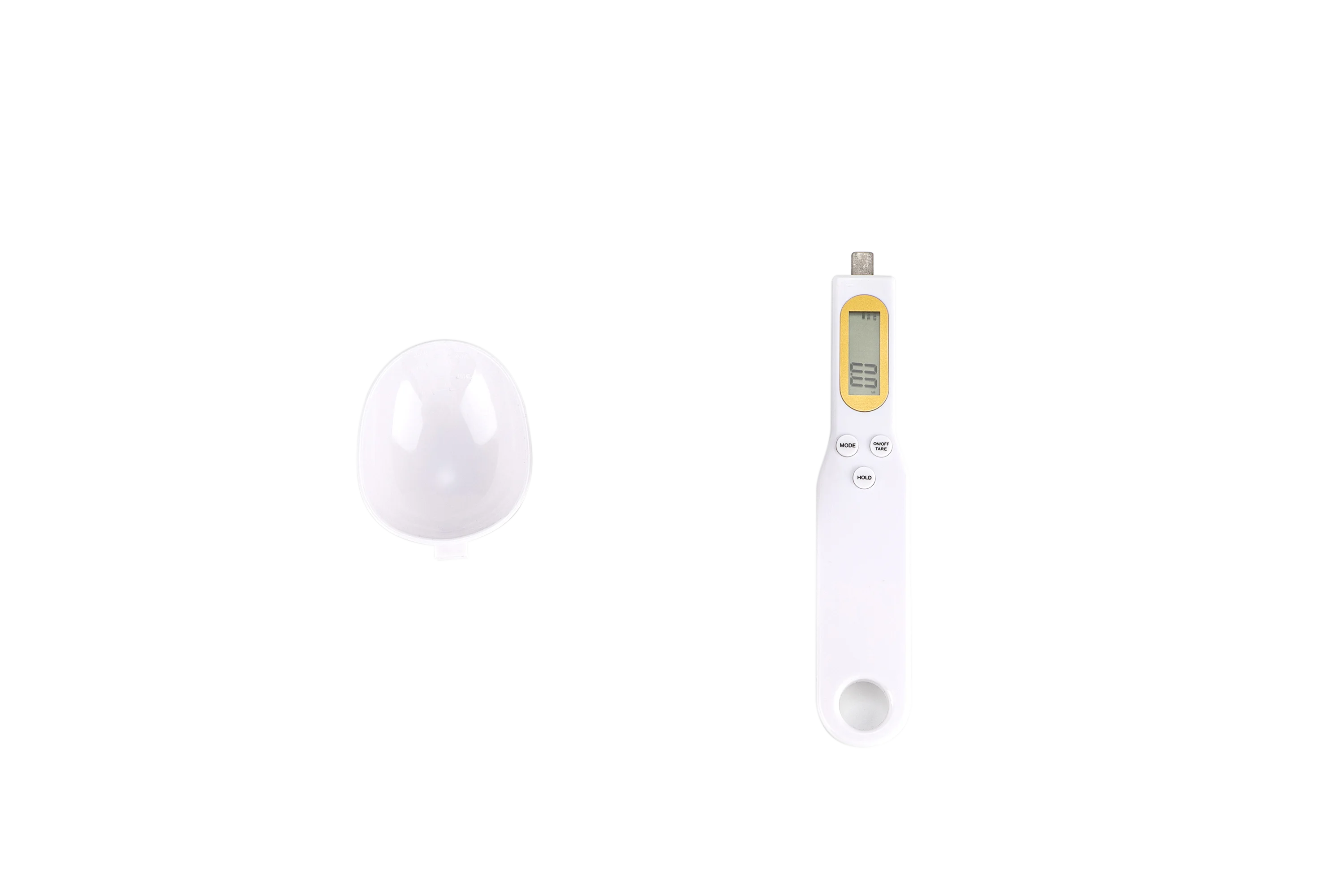 Kitchen-Grade White Digital Measuring Spoon Scale for Food Industry Converts Grams to Ounces with LCD Display