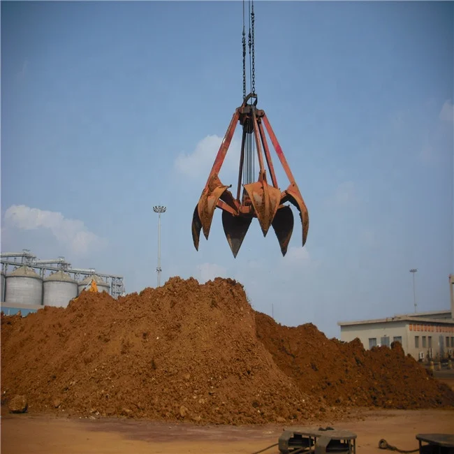 Stone And Mud Unloading Transfer 4 Rope Mechanical Multi Lope Orange Peel Grab