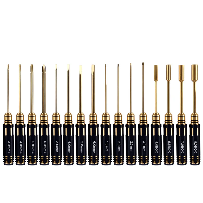 RC Tools Model Tool Hex Screwdriver Titanium Hex Handle 4/16-piece Model Precision Screwdriver Tool Kit