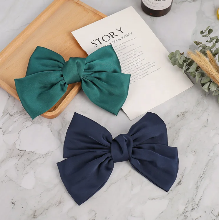 Women Satin Headband Big Bow Kont Hair Clip Hair Accessories for Girls