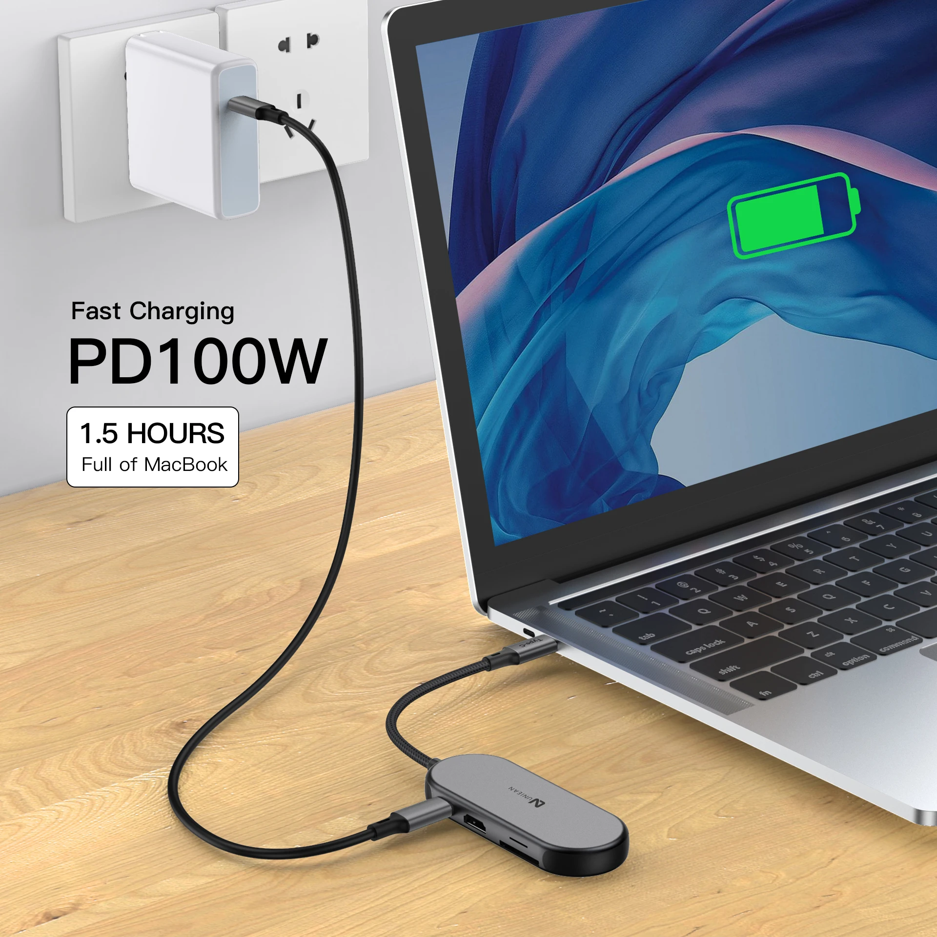 Multi-color Aluminum Alloy 7 Port USB Hub Adapter USB 3.0 Splitter 7 in 1 Hub Adapter Type C Multiport Usb C Hub