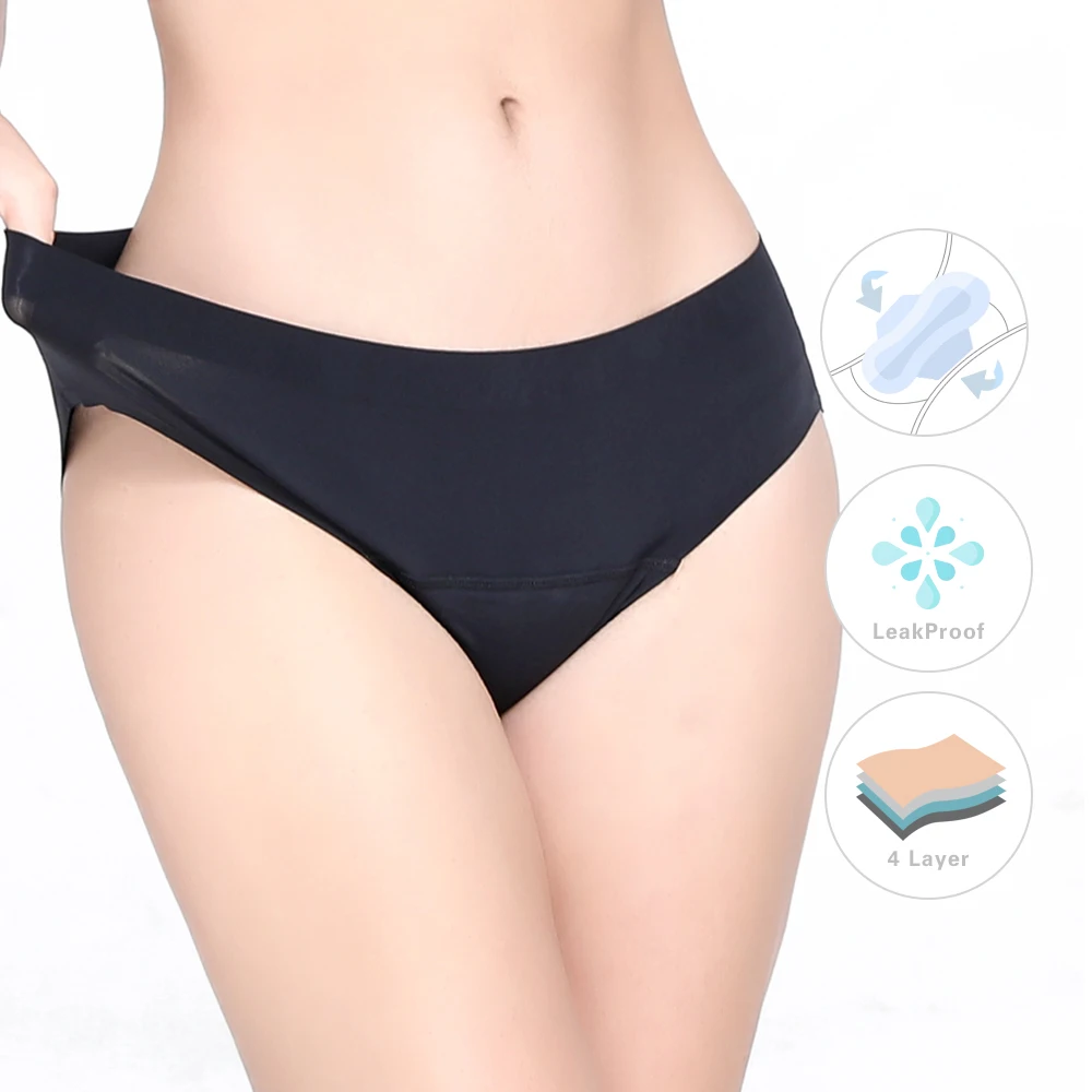 LEVEL 008 Women Menstrual Underwear Bamboo Organic Cotton Reusable Leak Proof Full Protection 4 Layers Absorbent Period Panties