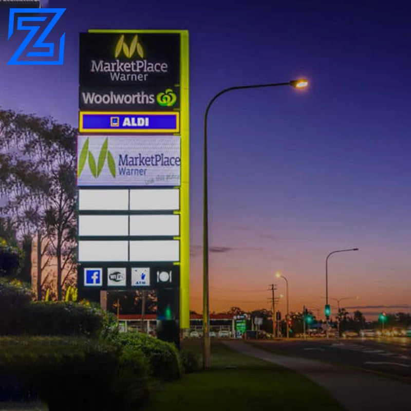 3D light Large led building shop advertising pylon sign