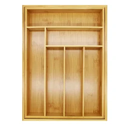 Рождественский подарок 2021 кухонные аксессуары регулируемые столовые приборы бамбуковый расширяемый ящик Органайзер лоток