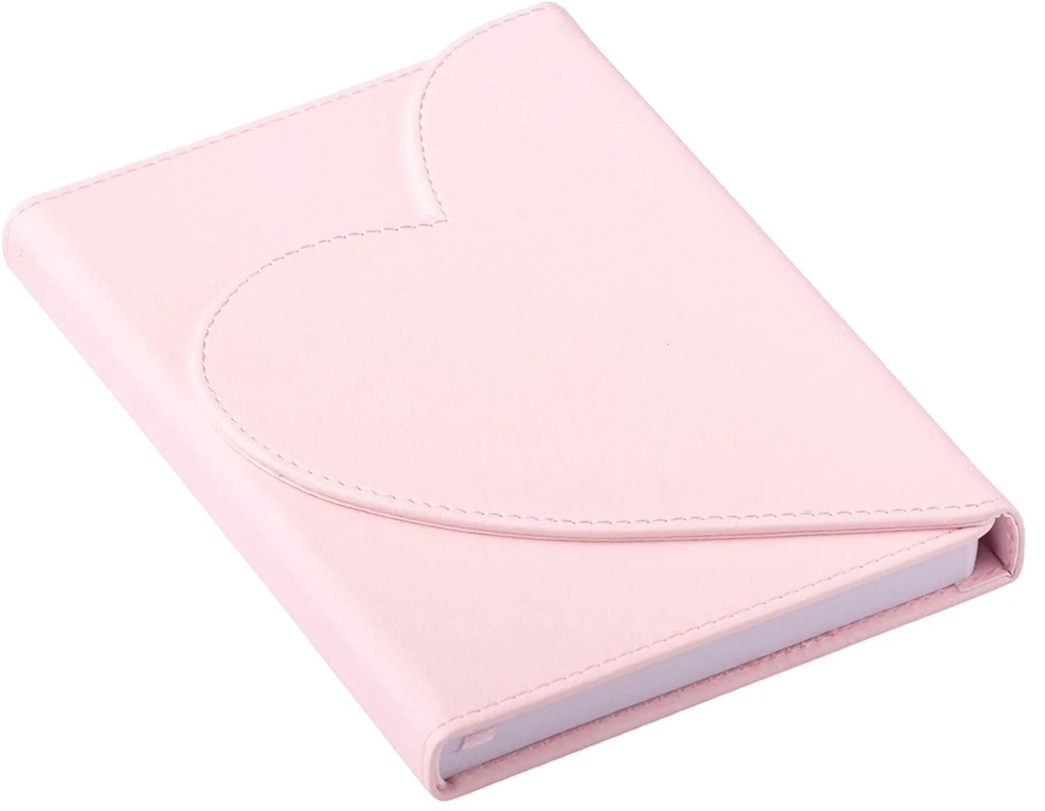 2025 Wholesale School Office Female Cute Heart Shape Magnet Ruled Page Pink Color A5 Size Custom Notebook Pu Leather Journals