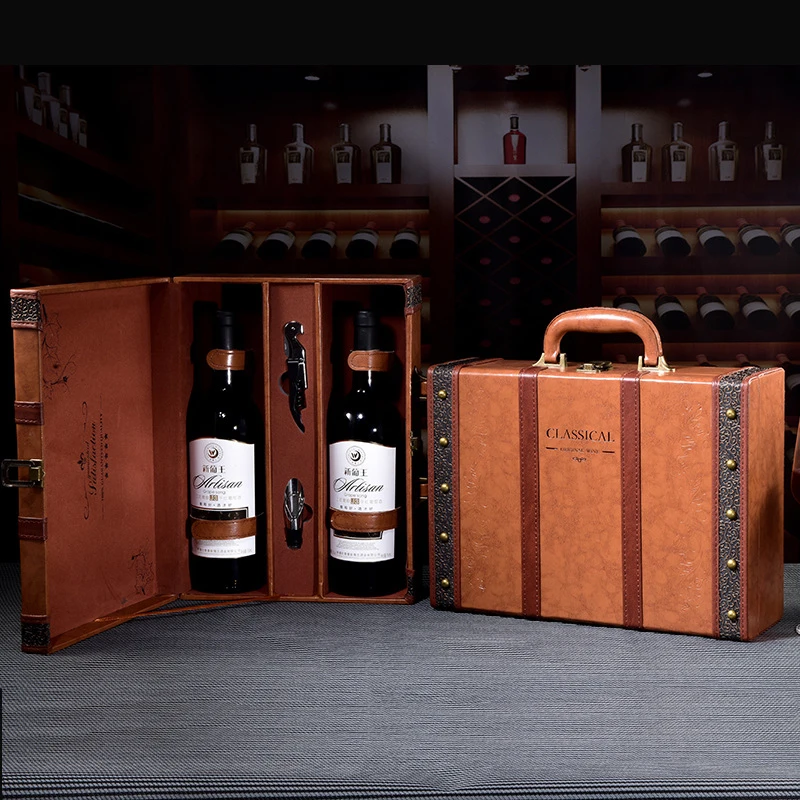 Wholesale Custom Red Wine Packaging Gift Box China Handmade Recyclable Wooden Luxury Boxes