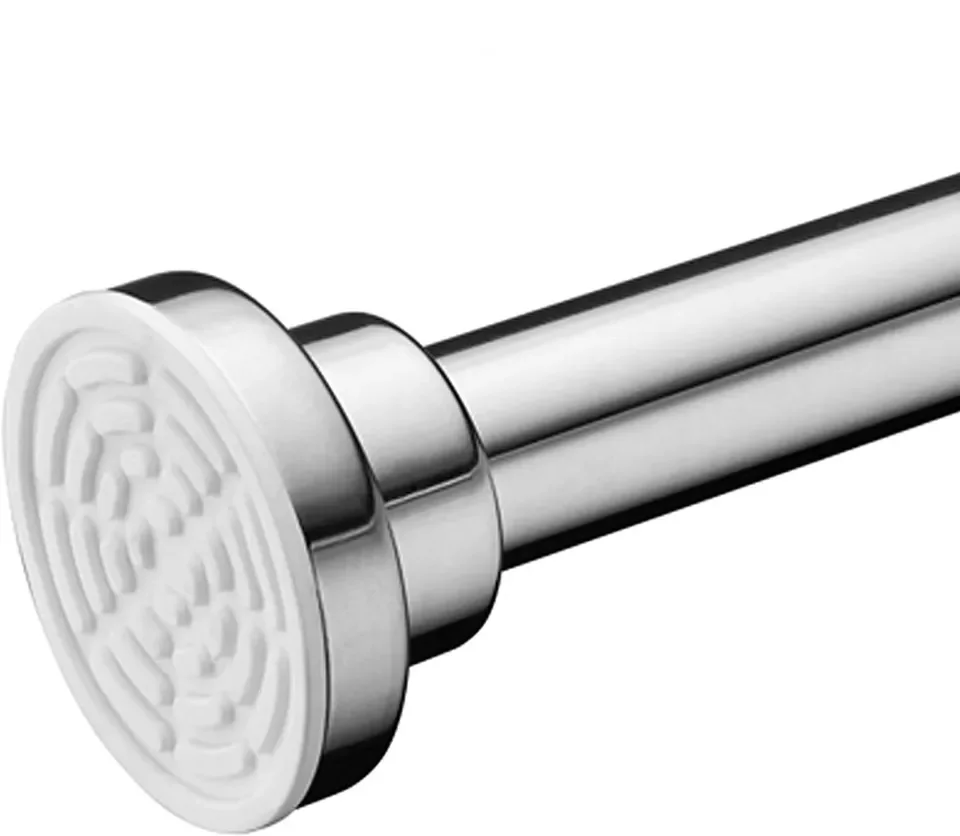 Curved Shower Curtain Rod Adjustable Shower Rod Rustproof Stainless Steel Curtain Rod for Bathroom