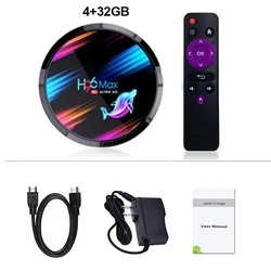 H96 MAX X3 Android TV Box 4GB RAM 64GB ROM  Amlogic S905X3 Quad-core Cortex-A55 B-T4.0 Dual WiFi 2.4/5G