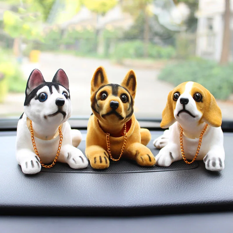 Nodding Dog Funny Shaking Head Toys Cute Bobblehead Puppy Dolls Swing Car Ornaments Home Auto Interior Decor Car Dashboard Toys