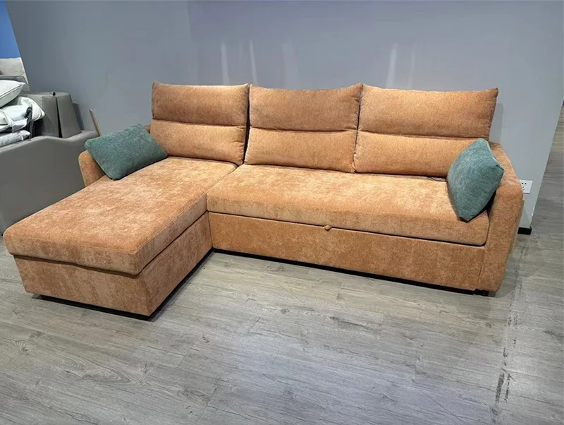 Modern Multifunctional L shape sofa turns to bed Living Room Furniture Folding Portable 3 in 1 Sofa Bed With Storage For Sale