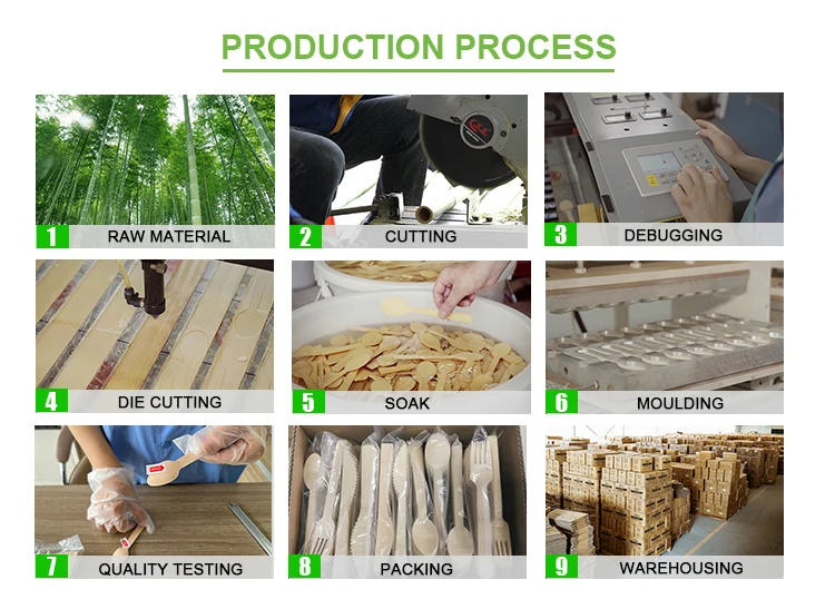 Eco-friendly Degradable Compostable Heavyweight Disposable Bamboo Tableware Knife Fork Spoon for Sale