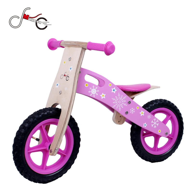 12 Inch Wooden Bamboo Balance Bike Kids Bicycle