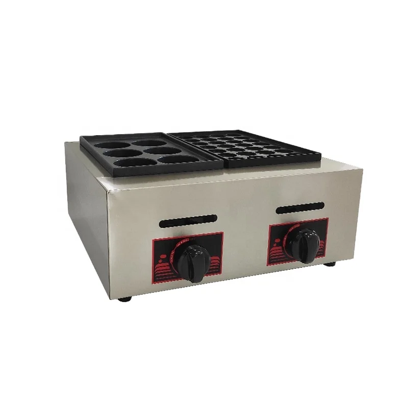 SANYING Electric Commercial Fish Grill Equipment Non-Stick 2 Removable Plates Octopus Balls Oven Machine