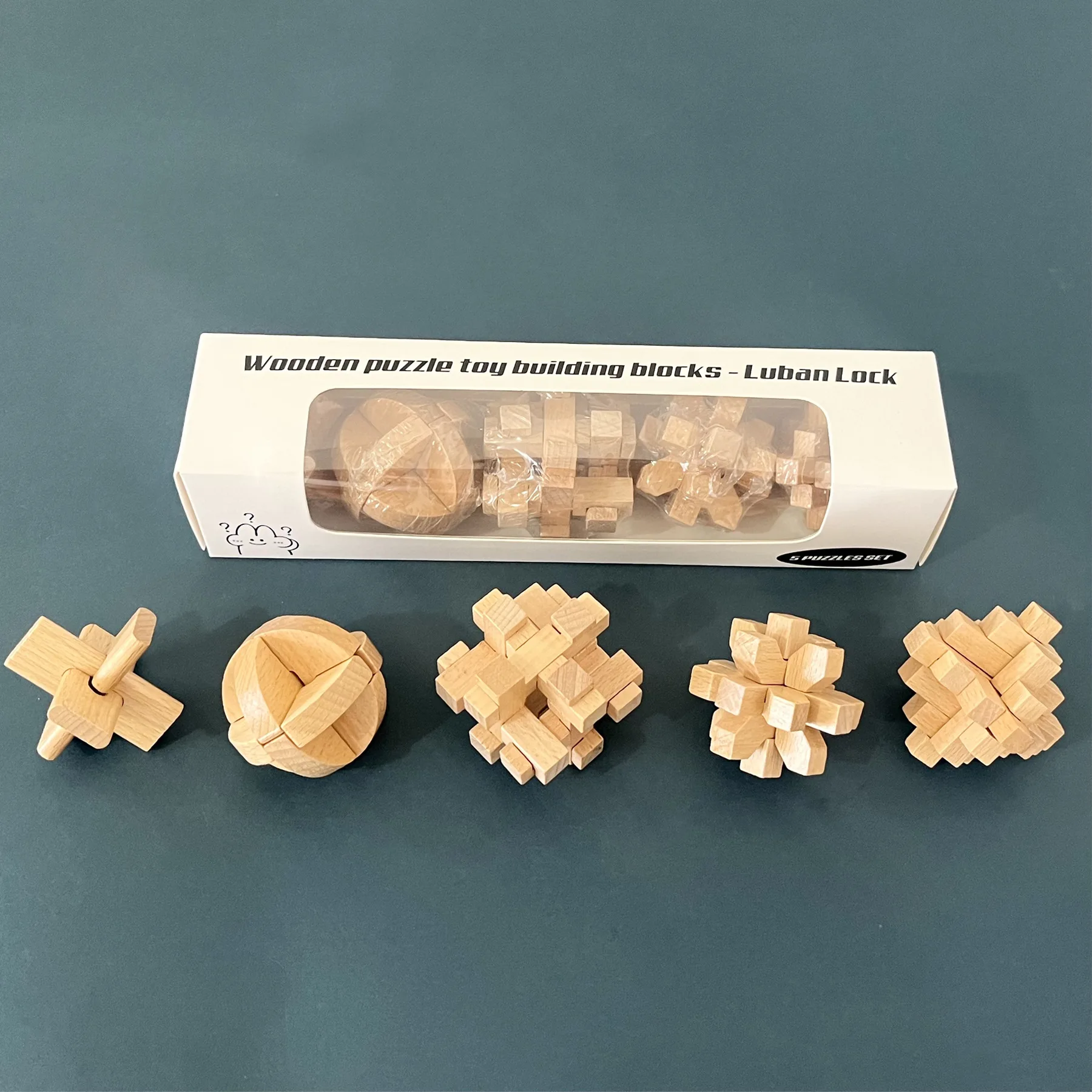 Wooden Toy Building Blocks Luban Lock Small Beech Wood Set Students Disassembly and Assembly Toys